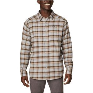 Columbia Cornell Woods Flannel Long Sleeve Shirt Grey Med Window Tartan Medium
